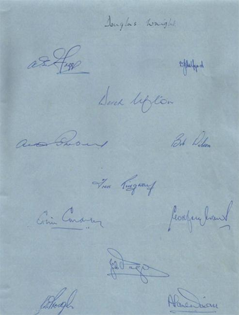 Kent-cricket-memorabilia-signed-team-sheet-1956-Colin-Cowdrey-autograph-Godfrey-Evans-Doug-Wright-Arthur-Fagg-Alan-Dixon-Derek-Ufton-Colin-Page-KCCC