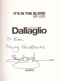 LAWRENCE DALLAGLIO memorabilia signed autogbiography book rugby memorabilia world cup Wasps autograph