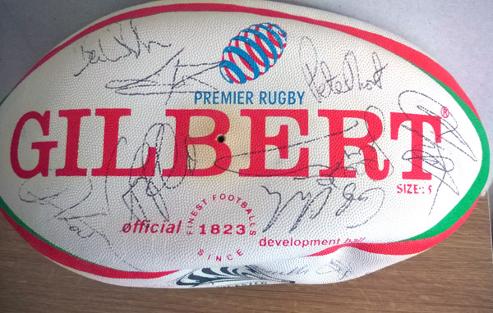 Leicester-Tigers-signed-Gilbert-rugby-ball-memorabilia-autographs-team-squad-rfc-signatures