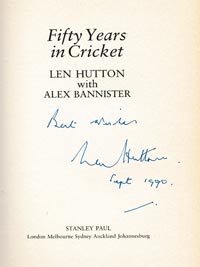 Len-Hutton-autograph-signed-england-cricket-memorabilia-book-fifty-years-in-cricket-yorkshire-sir-captain-364