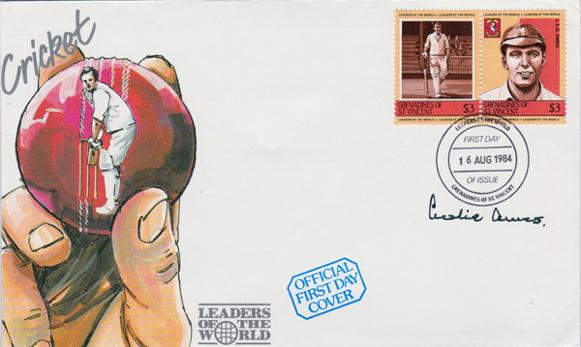 Les-Ames-autograph-signed-Kent-cricket-memorabilia-wicket-keeper-England-Test-match-100s-KCCC-legend-Leslie-Ames-president-Spitfires-FDC-First-Day-Cover