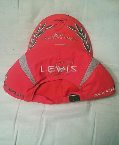Lewis-Hamilton-autograph-signed-mclaren-mercedes-baseball-cap-formula-one-world-champion-2008-vodafone-first-1st-f1-memorabilia-logo