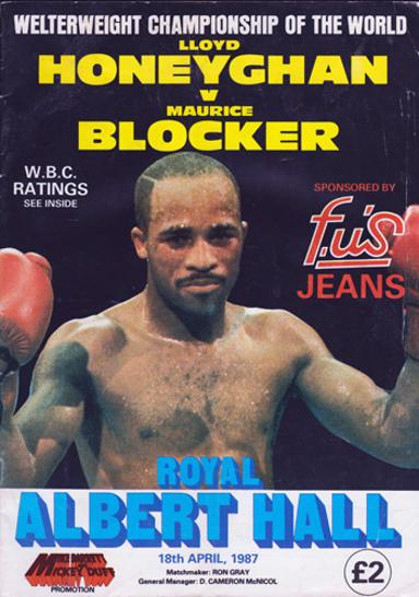Lloyd-Honeyghan-boxing-memorabilia-wbc-world-welterweight-championship-fight-maurice-blocker-royal-albert-hall-1987-programme
