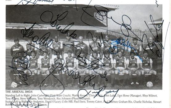 London-6-a-side-indoor-soccer-championships-programme-signed-Arsenal-FC-LBC-Wembley-Arena-Rix-Rocastle-Nicholas-Sansom-Anderson-football-memorabilia