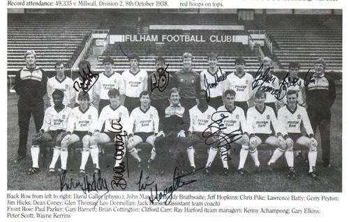 London-6-a-side-indoor-soccer-championships-programme-signed-Fulham-FC-Football-memorabilia-Roddy-Braithwaite-Lawrence-Batty-Leo-Donellan-Glen-Thomas-Gary-Elkins-Kevin-Hoddy
