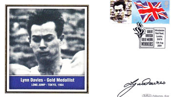 Lynn Davies autograph signed First Day Cover Tokyo Olympics FDC Long Jump Gold Medal autograph