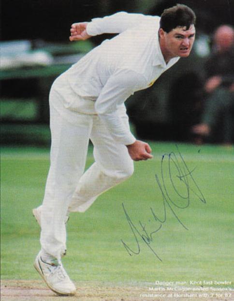 Martin McCague memorabilia signed Kent Spitfires England Test cricket memorabilia
