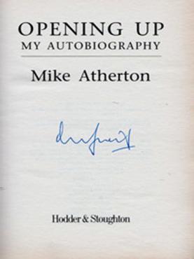 MICHAEL-ATHERTON-autograph-signed-Lanacashire-cricket-memorabilia-Lancs-CCC-England-Ashes-memorabilia-book-opening-up-my-autobiography--signature-athers-mike