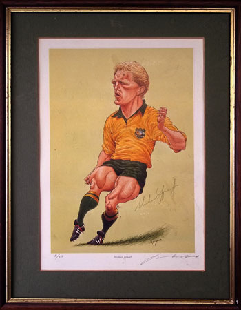 MICHAEL LYNAGH memorabilia Australia Wallabies signed John Ireland rugby print sports memorabilia autograph rugby memorabilia