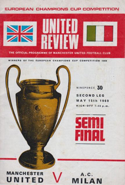 Man-Utd-football-memorabilia-Manchester-United-May-15th-1979--european-champions-cup-sem-final-official-souvenir-programme-v-AC-Milan-Old-Trafford-second-leg