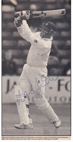 Marcus-Trescothick-autograph-signed-somerset-cricket-memorabilia-record-breaking-stand-holloway-glamorgan-cardiff-england-2001