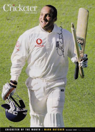 Mark-Butcher-autograph-signed-Surrey-CCC-Cricket-memorabilia-England-test-match-2001-Cricketer-mag