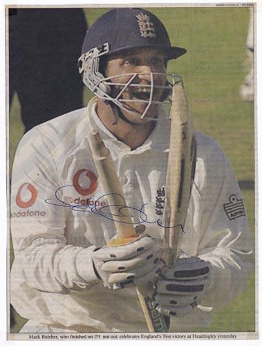 Mark-Butcher-autograph-signed-england-cricket-memorabilia-surrey-ccc-ashes-test-match-series-australia-173-not-out-headingley-2001