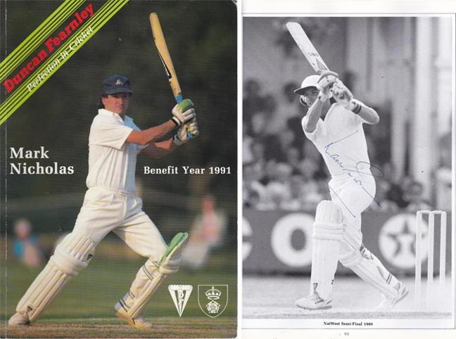 Mark-Nicholas-autograph-signed-hampshire-cricket-memorabilia-1991-benefit-year-testimonial-souvenir-brochure-hants-ccc
