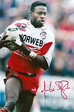 MARTIN OFFIAH memorabilia (Wigan, Broncos, Wasps & GB) signed photo rugby memorabilia league union autograph