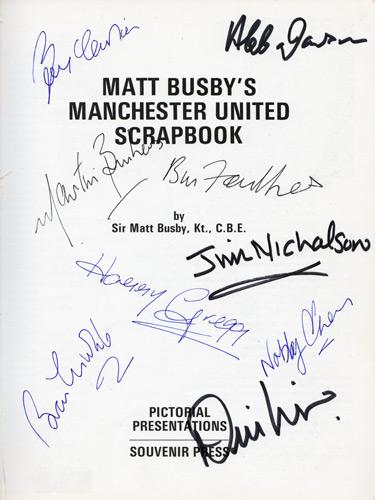Matt-Busby-autograph-signed-Man-Utd-football-memorabilia-scrapbook-book-Bobby-Charlton-Denis-Law-Nobby-Stiles-Manchester-United-Busby-Babes-Sir-signature