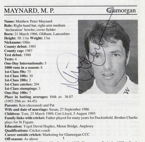 Matthew-Maynard-autograph-signed-glamorgan-cricket-memorabilia-whos-who-batsman-england-wales-glam-ccc-signature