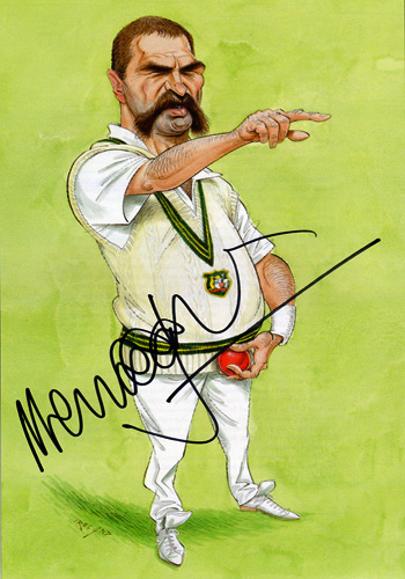 Merv Hughes memorabilia Australia cricket memorabilia signed John Ireland print book page