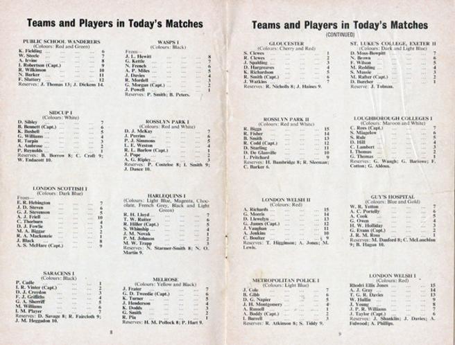 Middlesex-Sevens-7s-1973-programme-RFU-Twickenham-rugby-union-memorabilia-Andy-Ripley-Irvine-Fergus-Slattery-Keith-Fielding-ian-robertson-rosslyn-park-wasps
