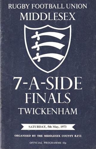 Middlesex-Sevens-7s-1973-programme-RFU-Twickenham-rugby-union-memorabilia-Andy-Ripley-Irvine-Fergus-Slattery
