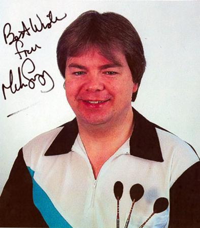 Mike Gregory memorabilia signed darts memorabilia photo autographed BDO PDC memorabilia arrows dart memorabilia 