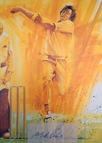 Mike Proctor-autograph-signed-cricket-memorabilia-Gloucs-CCC-South-Africa John Ireland print