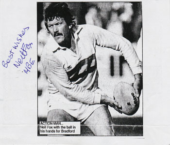 Neil Fox memorabilia signed Rugby League newspaper article Bradford RLFC rugby memorabilia