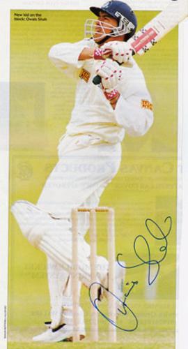 Owais-Shah-autograph-signed-Middlesex-cricket-memorabilia-England-u-19-under-captain-test-match-odi-young-teenager-batsman-cap-stylish