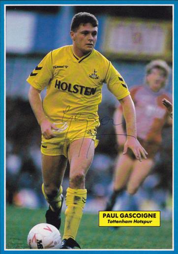 Paul-Gascoigne-Tottenham-Hotspur-fc-football-memorabilia-Spurs-Gazza-signed-autograph-1990-topical-times-poster