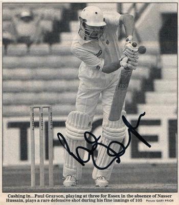 Paul-Grayson-autograph-signed-Essex-England-cricket-autograph-card-memorabilia-batting-century-ton-one-hundred