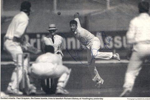 Paul-Grayson-autograph-signed-Essex-England-cricket-memorabilia-bowling-action-eccc