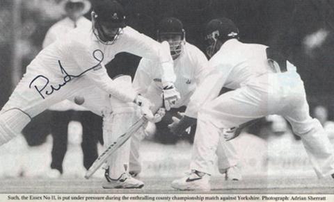 Peter-Such-autograph-signed-Essex-cricket-memorabilia-England-spinner-batting-number-11