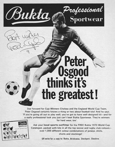 Peter-osgood-autograph-signed-chelsea-football-memorabilia-bukta-sports-advert-goal-magazine-soccer-scorer-cfc