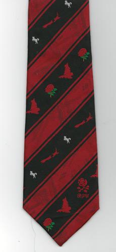 RFU-Official-neck-tie-New-Zealand-rugby-memorabilia-tour-England-rugby-union-memorabilia-Herbert-Textiles-blue-red-silk-polyester-neckwear-clothing-All-Blacks-memorabilia