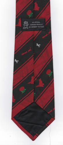 RFU-Official-neck-tie-New-Zealand-rugby-memorabilia-tour-England-rugby-union-memorabilia-Herbert-Textiles-blue-red-silk-polyester-neckwear-clothing-Kiwi-All-Blacks-memorabilia