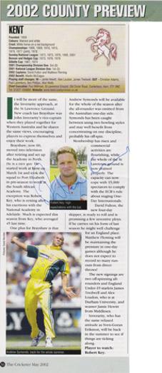 ROB-KEY-memorabilia-Rob-Key-autograph-signed-Kent-CCC-memorabilia-England-cricket-memorabilia-2002-season-Andrew-Symonds-memorabilia-Spitfires-Kenbt-cricket