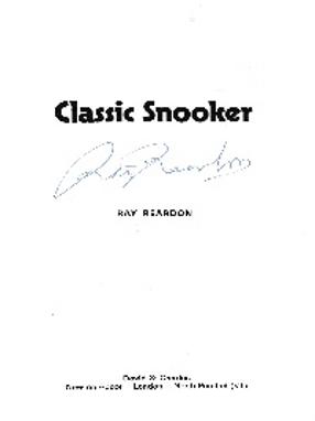 Ray Reardon autograph signed snooker memorabilia classic snooker book billiards coaching tips world champion wpbsa wales