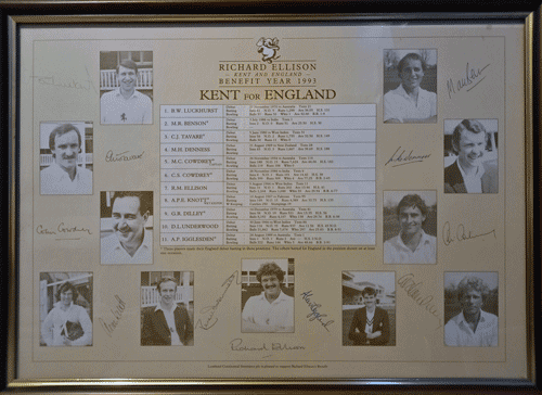 Richard-Ellison-1993-Benefit-season-framed-print-kent-cricket-signed-cowdrey-autograph-kccc