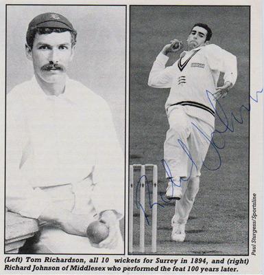 Richard-Johnson-autograph-signed-Middlesex-cricket-memorabilia-Middx-CCC-county-fast-bowler-ten-10-wickets-tom-richardson