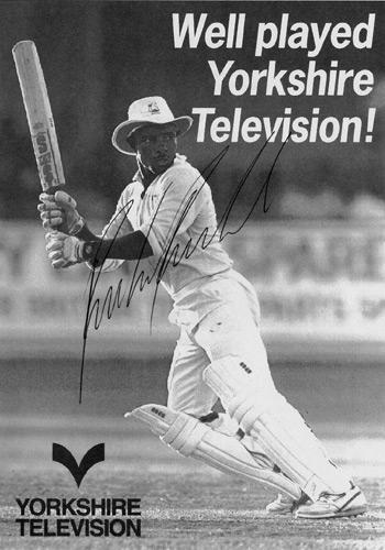 Richie-Richardson-signed-West-Indies-cricket-postcard-yorkshire ccc menu