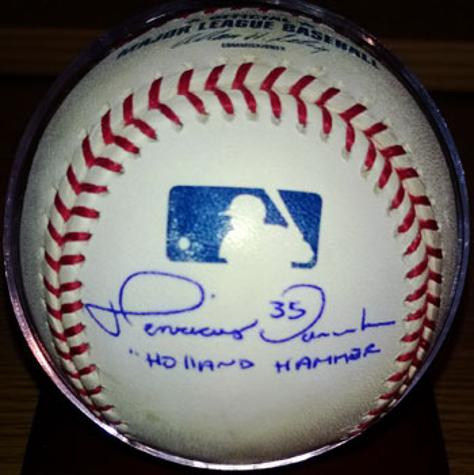 Rick VandenHurk Holland Hammer signed MLB baseball