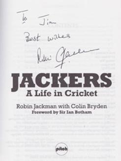 Robin-Jackman-autograph-signed-book-autobiography-Jackers-a-life-in-cricket-south-africa-England-test-match-bowler-surrey-ccc-first-edition