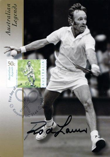 Rod-Laver-signed-tennis-First-Day-Cover-Australian-Legends autographed memorabilia FDC