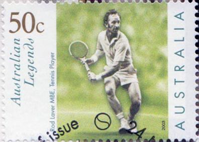 Rod-Laver-signed-tennis-First-Day-Cover-Australian-Legends-50 cent stamp