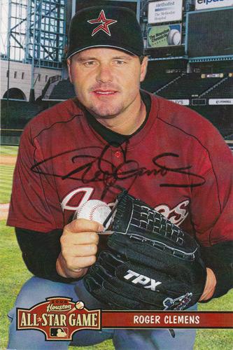 Roger-Clemens-signed-Houston-Astros-baseball-memorabilia-All-Star-Game-card-autograph-Rocket-Cy-Young