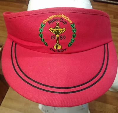 Ryder-cup-memorabilia-1989-the-belfry-official-visor-europe-v-usa-cap-fashion-samuel-trophy-logo-tie