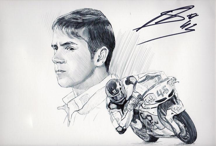 SCOTT-REDDING memorabilia 45-signed-motor-bike-cycle-memorabilia Grand Prix print autograph memorabilia sports