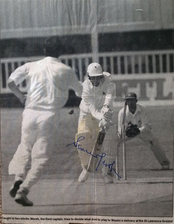 STEVE MARSH memorabilia signed Kent cricket memorabilia newspaper pic autograph