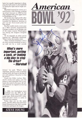 STEVE-YOUNG-autograph-signed-America-Bowl-Wembley-1982-San-Francisco-49ers-memorabilia-american-Football