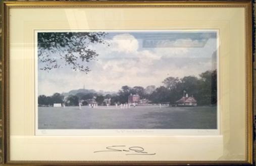 Sam-Northeast-autograph-signed-Kent-cricket-memorabilia-KCCC-Spitfires-captain-Harrow-school-artist-roy-perry-sixth-form-ground-limited-edition-print-framed